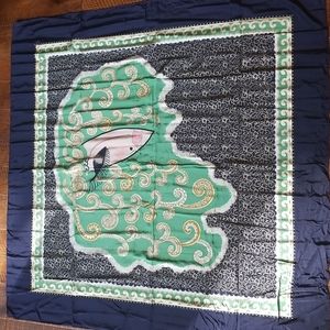 Vintage Zandra Rhodes Lady Face silk painted scarf made in Italy